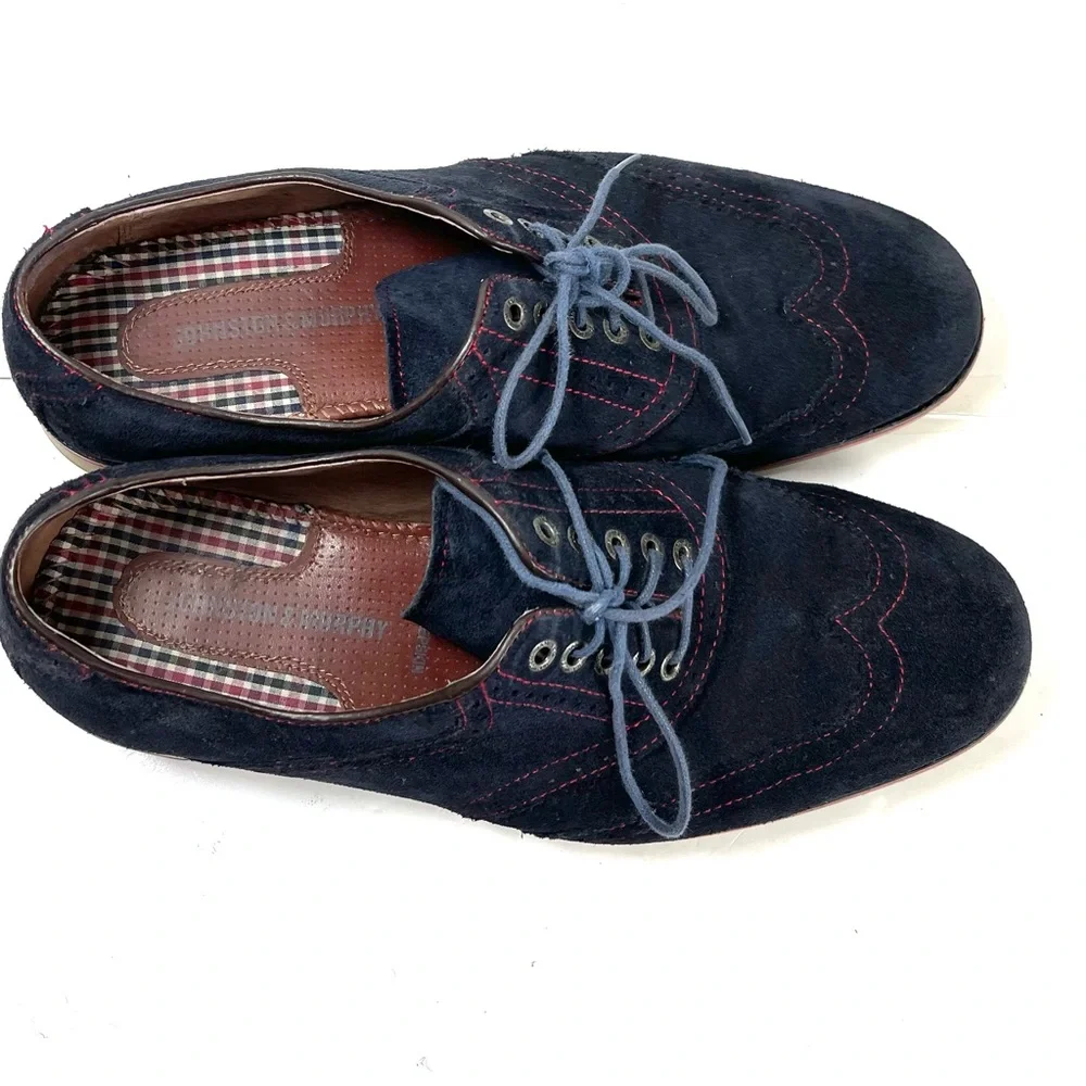 Johnston & Murphy Wingtip Oxfords Men's Size‎ 10M Blue Suede